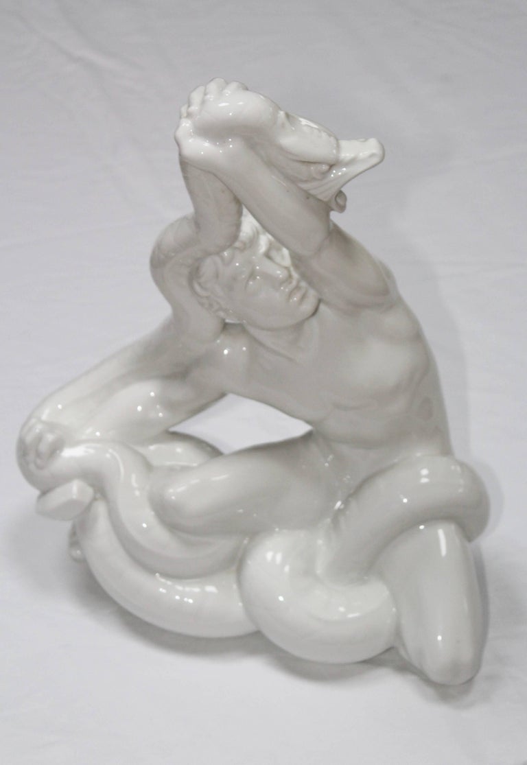 Stunning 1950s Danish porcelain sculpture by Jens Jacob Bregno for Dahl Jensen.