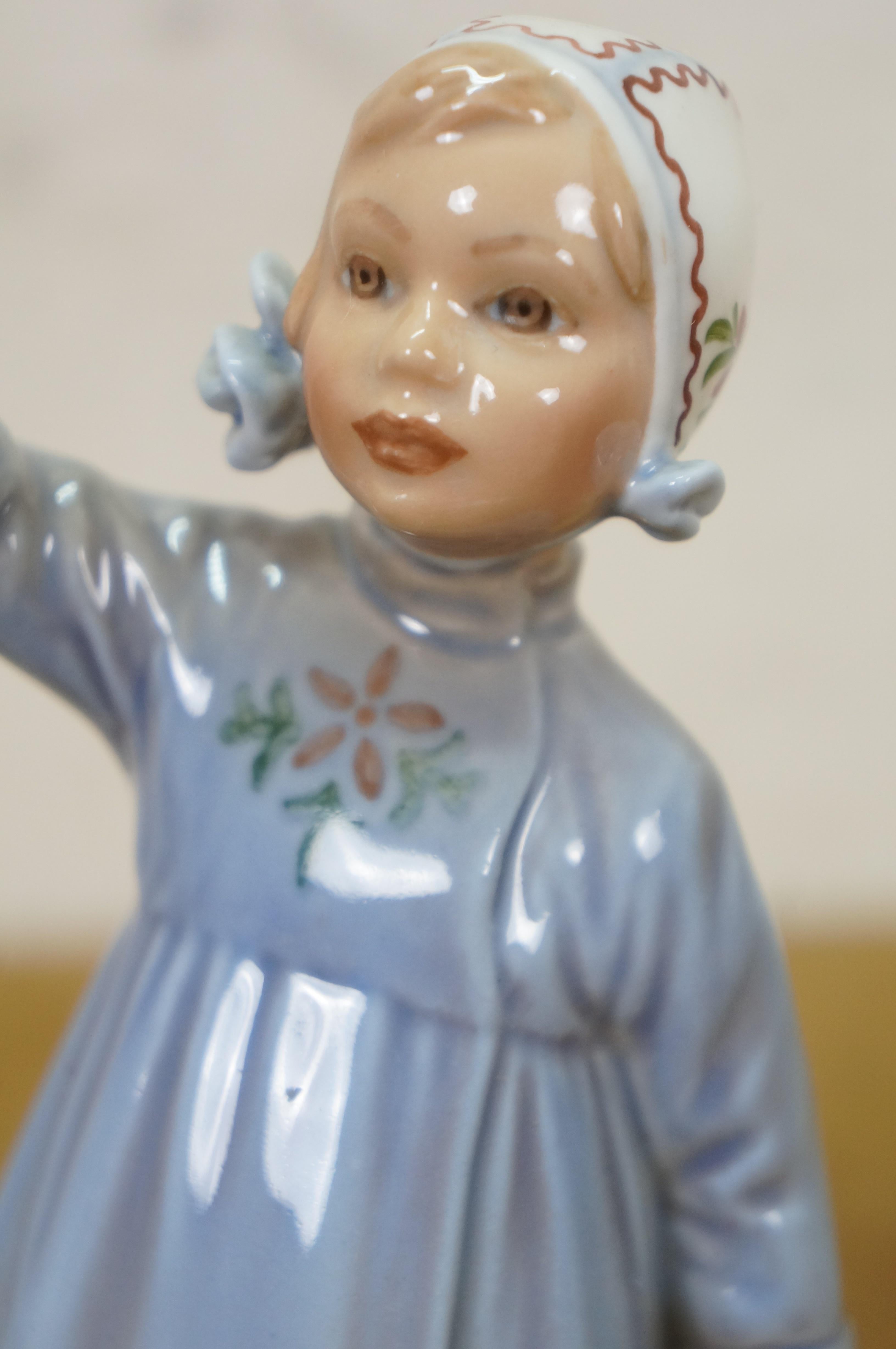 Dahl Jensen Denmark #1152 Porcelain Girl with Teddy Bear Figurine 6