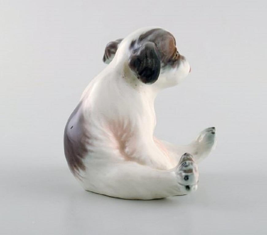 Scandinavian Modern Dahl Jensen Dog Figurine, Pekingese Puppy, Decoration Number 1134