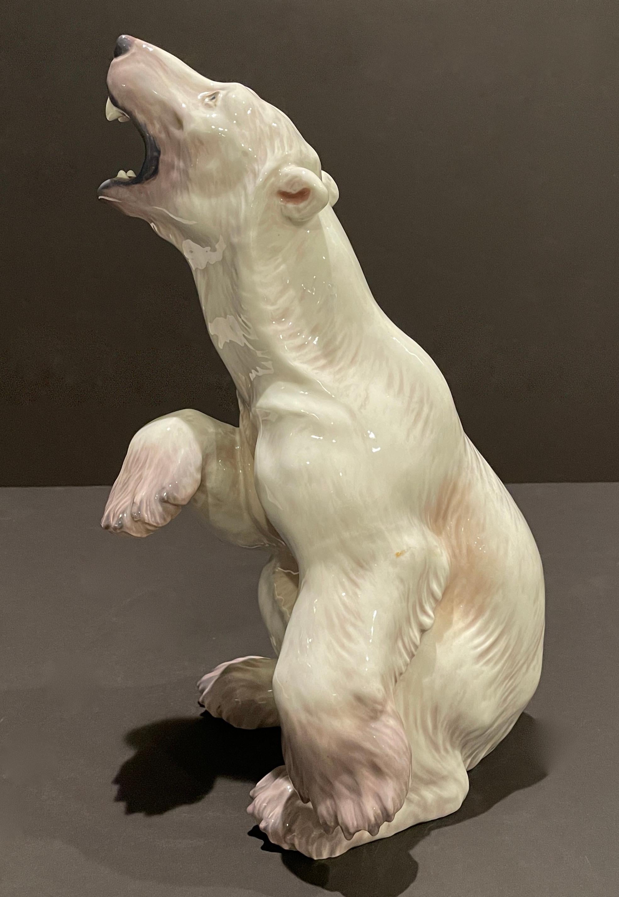 Danish Dahl Jensen Porcelain Figure of a Polar Bear For Sale
