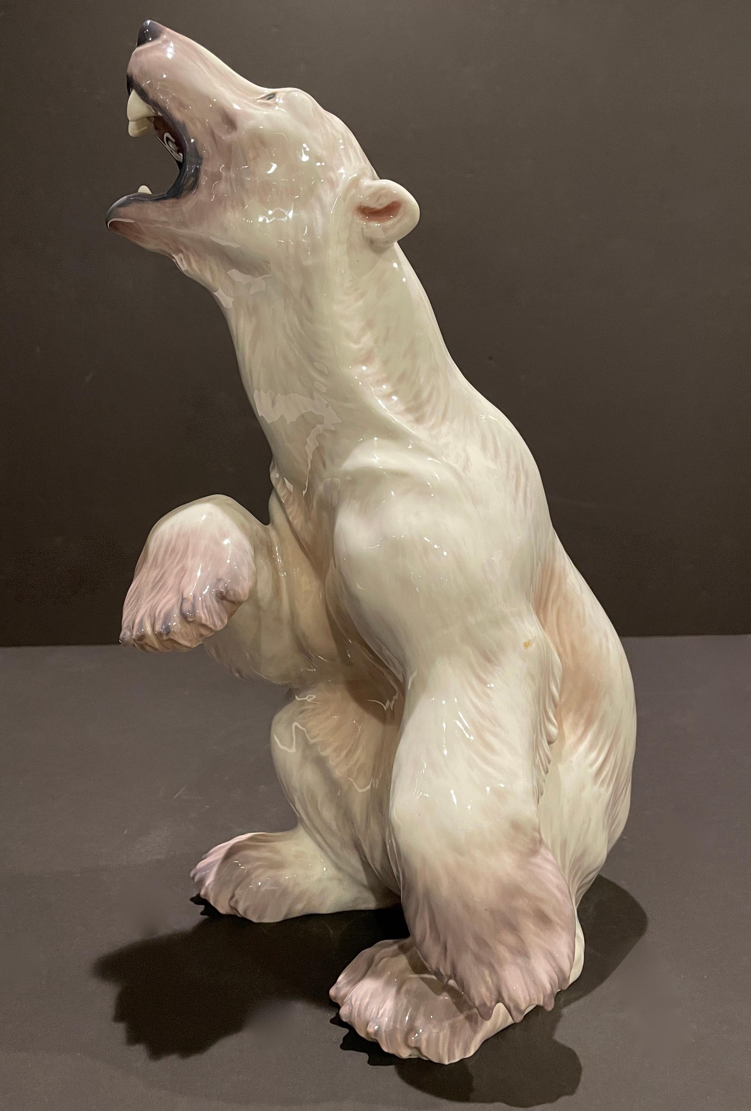 20th Century Dahl Jensen Porcelain Figure of a Polar Bear For Sale