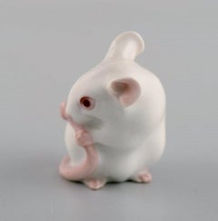 Dahl Jensen for Bing & Grøndahl, Porcelain Figure, White Mouse