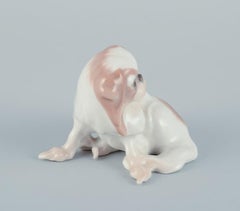 Dahl-Jensen for Bing & Grøndahl. Small porcelain figurine of a Pekingese dog.