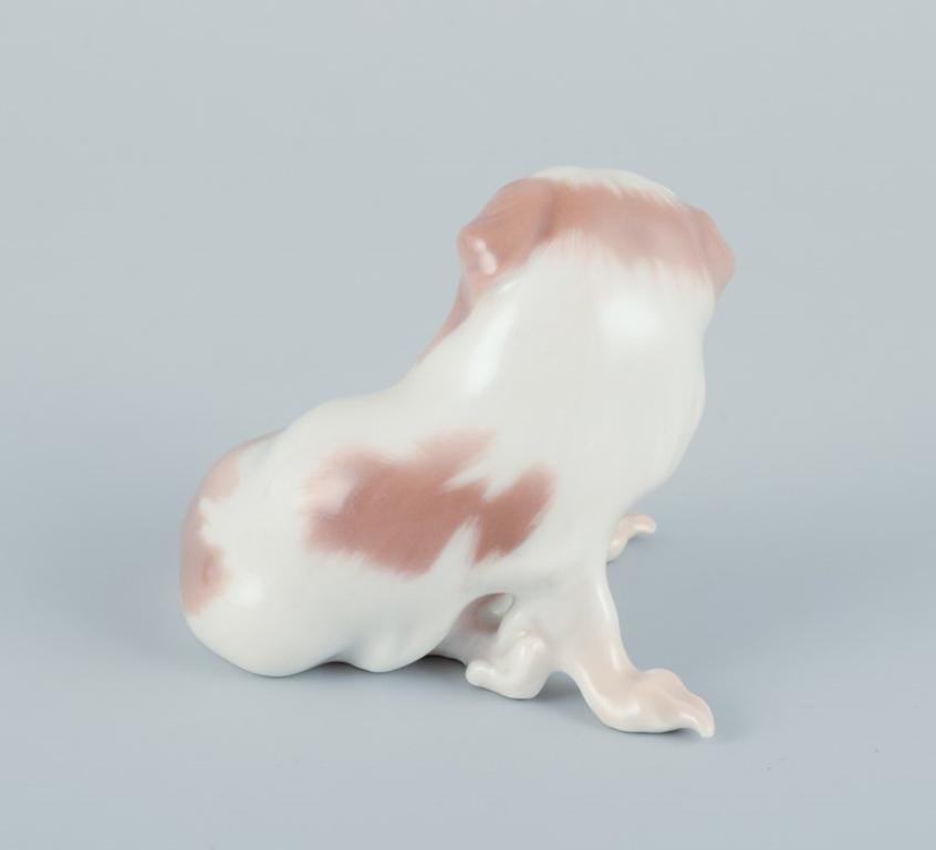 Dahl-Jensen for Bing & Grøndahl. Small porcelain figurine of a Pekingese dog. In Excellent Condition For Sale In Copenhagen, DK