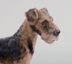 Dahl Jensen Porcelain Figure, Airedale Terrier, 1930s-1940s