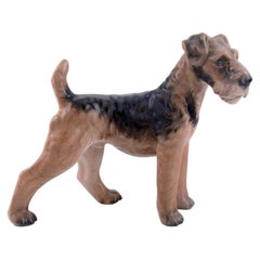 Dahl Jensen Porcelain Figure, Airedale Terrier, 1930s-1940s