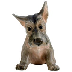 Vintage Dahl Jensen Porcelain Figure, Scottish Terrier Puppy, Model Number 1078