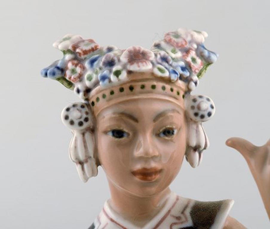 Early 20th Century Dahl Jensen Porcelain Figurine, Aju Sitra, Model Number 1322