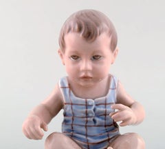 Dahl Jensen Porcelain Figurine. Baby Boy. Model Number 1105. 1st Factory Quality