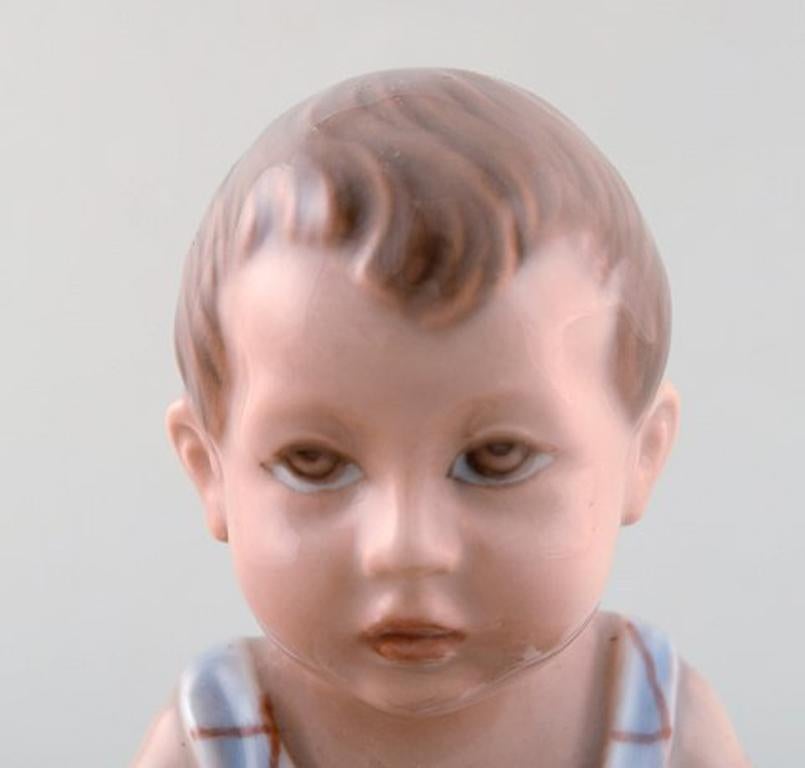 Art Deco Dahl Jensen Porcelain Figurine. Baby Boy. Model Number 1105. 1st Factory Quality