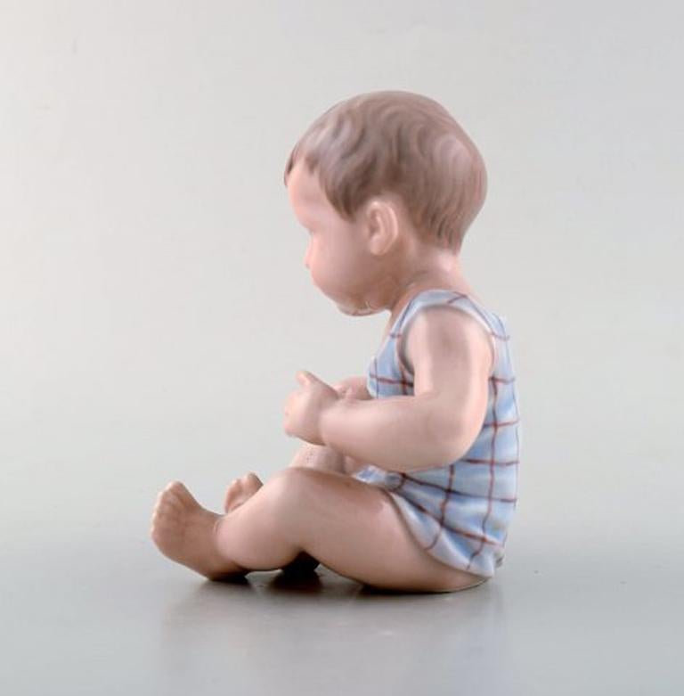 Danish Dahl Jensen Porcelain Figurine. Baby Boy. Model Number 1105. 1st Factory Quality