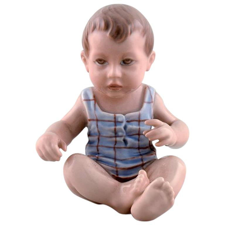 Dahl Jensen Porcelain Figurine. Baby Boy. Model Number 1105. 1st Factory Quality