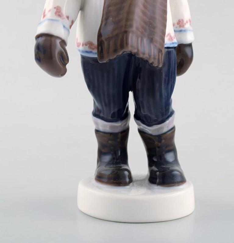 Danish Dahl Jensen Porcelain Figurine, Boy in Winter Clothes, Model Number 1064