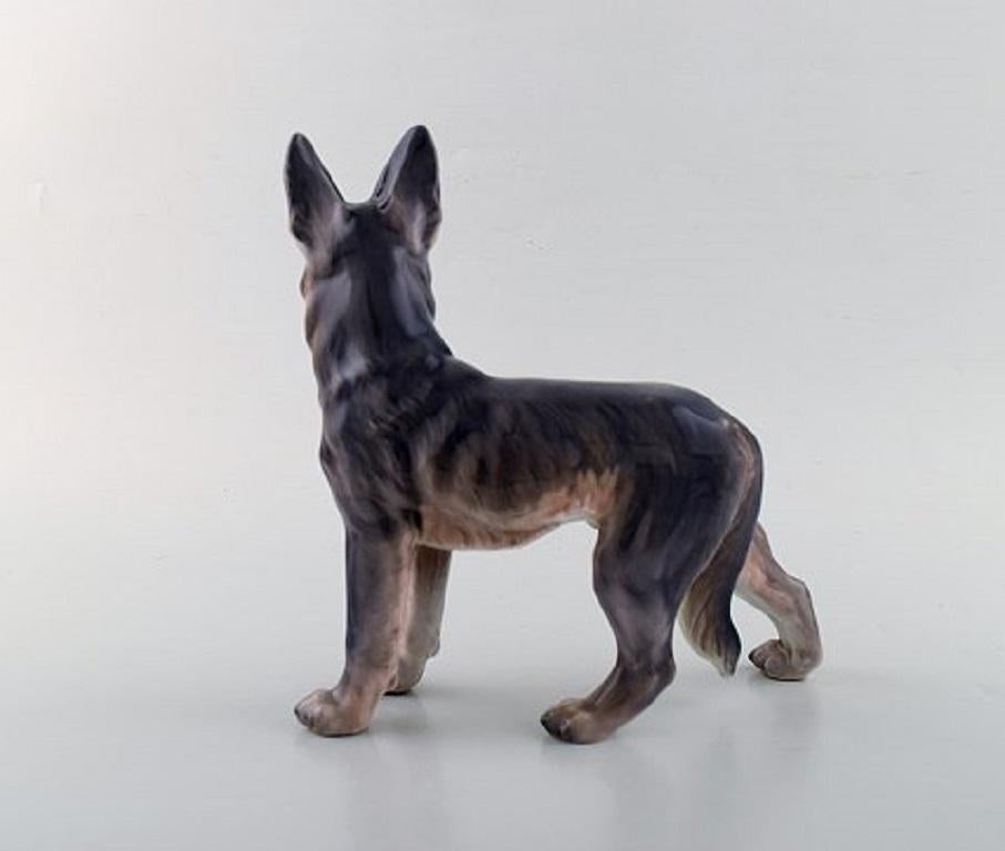Mid-20th Century Dahl Jensen Porcelain Figurine, German Shepherd, Model Number 1089
