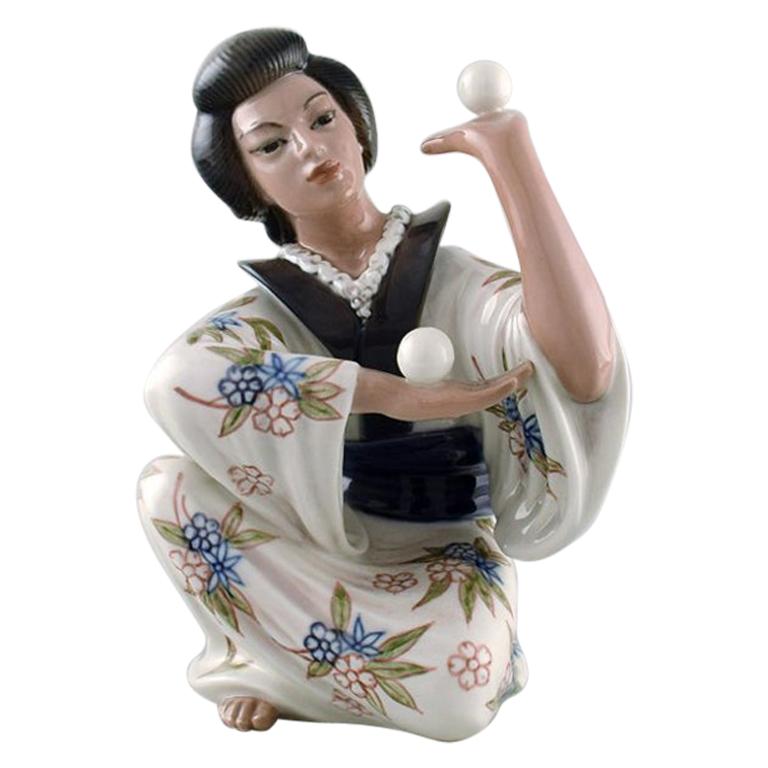Dahl Jensen Porcelain Figurine, Japanese Juggler, Model Number 1326