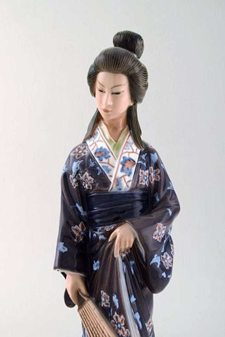 Art Deco Dahl Jensen Porcelain Figurine, Japanese Woman, Model Number 1159