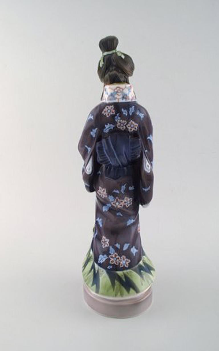 Early 20th Century Dahl Jensen Porcelain Figurine, Japanese Woman, Model Number 1159