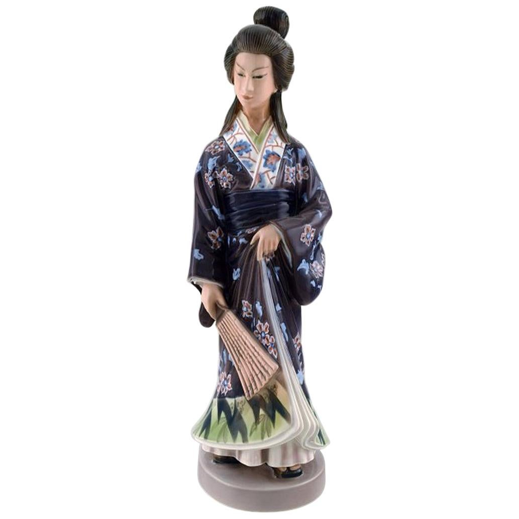 Dahl Jensen Porcelain Figurine, Japanese Woman, Model Number 1159