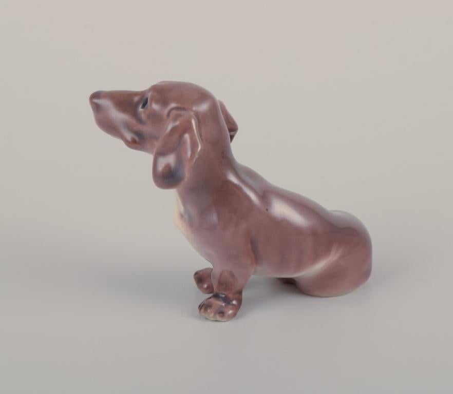 Danish Dahl Jensen, porcelain figurine of a Dachshund. 1930s