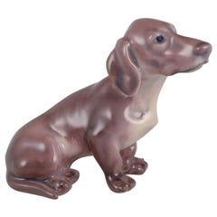 Dahl Jensen, porcelain figurine of a Dachshund. 1930s