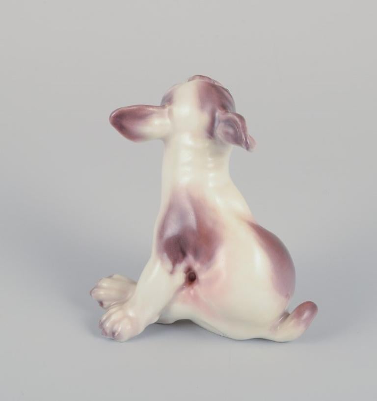 Porcelain Dahl Jensen porcelain figurine of a French Bulldog. For Sale