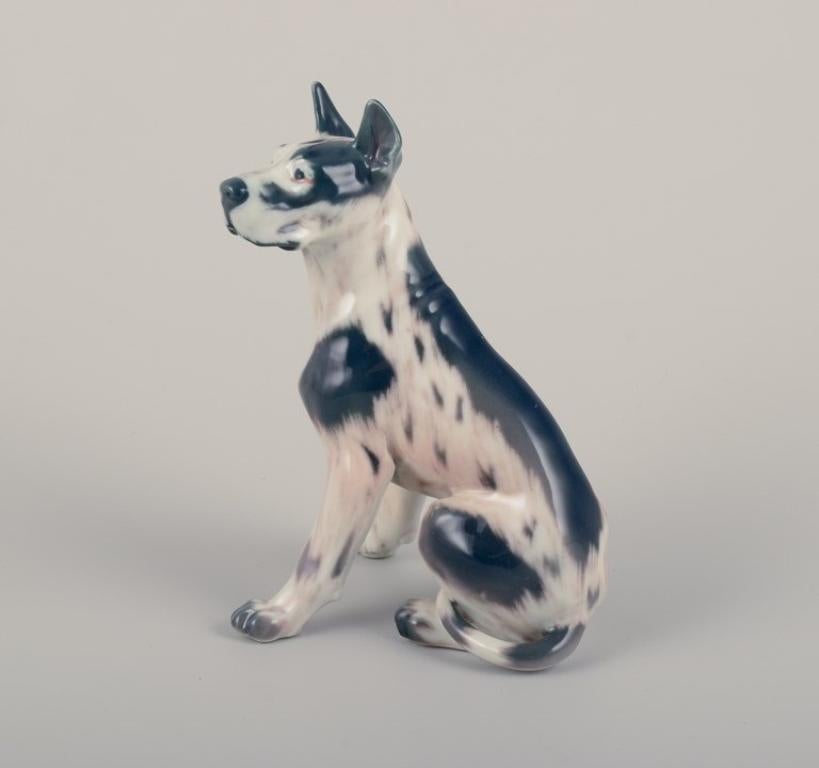Jensen, figurine en porcelaine représentant un dogue allemand.
Modèle 1128.
Environ à partir de 1930.
Marqué.
Première qualité d'usine.
Parfait état.
Dimensions : H 12,5 cm x L 9,0 cm : H 12.5 cm x L 9.0 cm.