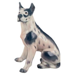 Dahl Jensen, porcelain figurine of a Great Dane. Approx. 1930