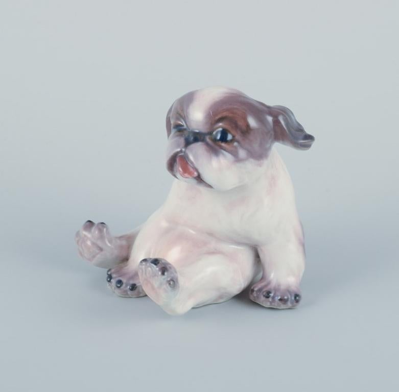 Danish Dahl Jensen, porcelain figurine of a Pekingese puppy. For Sale
