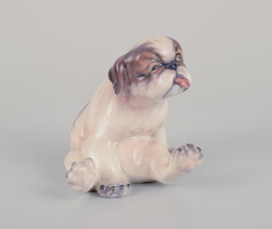 Danish Dahl Jensen porcelain figurine of a Pekingese puppy.  For Sale