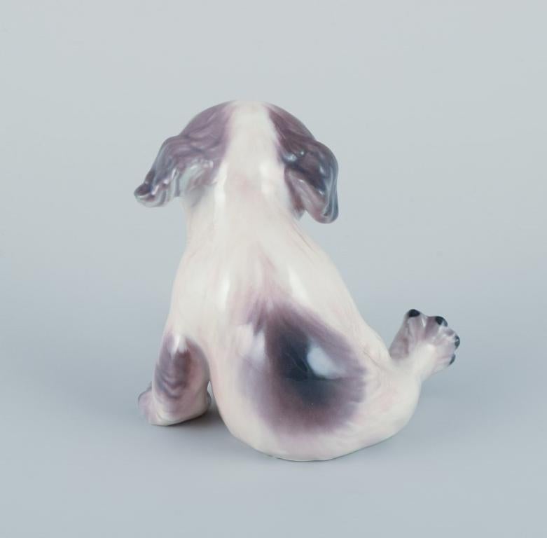 Glazed Dahl Jensen, porcelain figurine of a Pekingese puppy. For Sale
