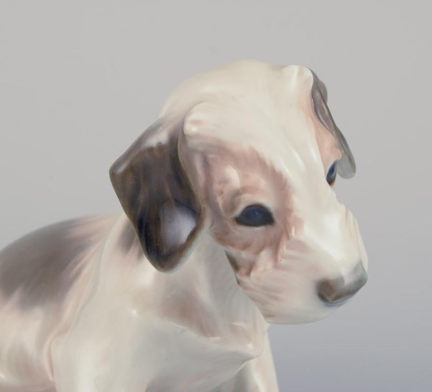 Dahl Jensen porcelain figurine of a Sealyham Terrier puppy. In Excellent Condition For Sale In Copenhagen, DK