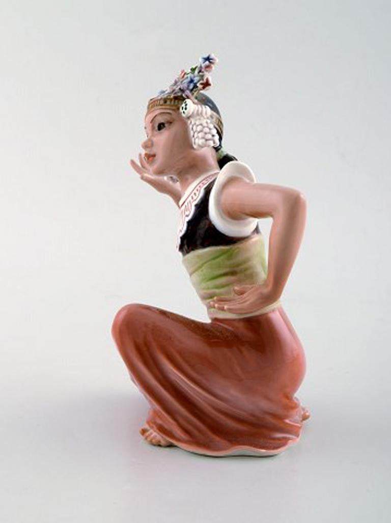 Danish Dahl Jensen Porcelain Figurine, Oriental Dancer, Model Number 1323