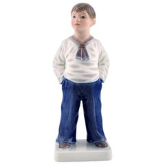 Antique Dahl Jensen Porcelain Figurine, Sailor Boy, Model Number 1225