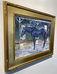 Dahl Taylor, "Bath Time II", Equine Horse Racing Oil Painting on Canvas
