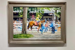Dahl Taylor, "Looking at #1", 24x36 Equine Horse Racetrack Oil Painting