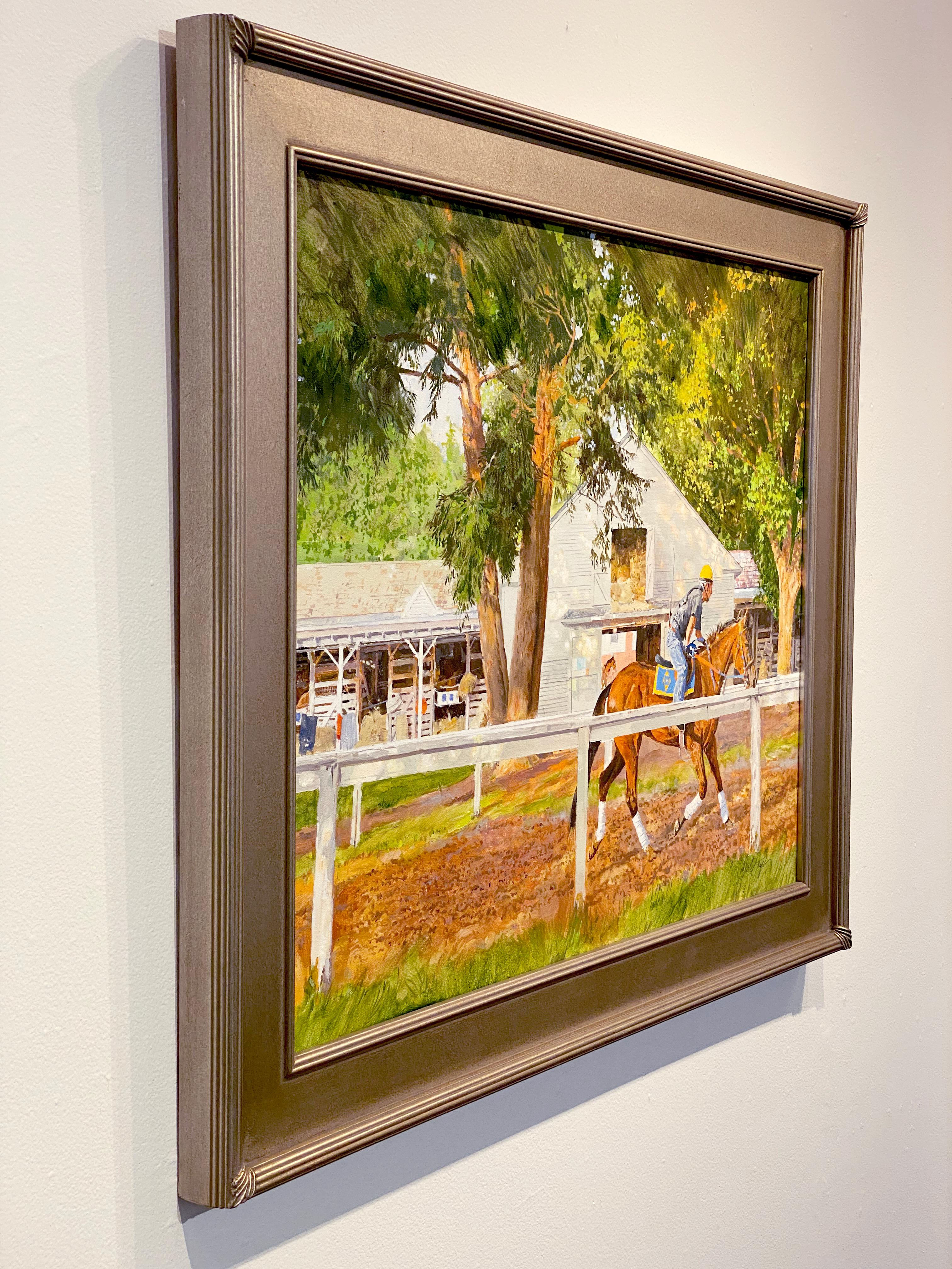 Dahl Taylor, „Morning Workout“, realistisches Ölgemälde in Equine auf Leinwand, 24x30 im Angebot 3