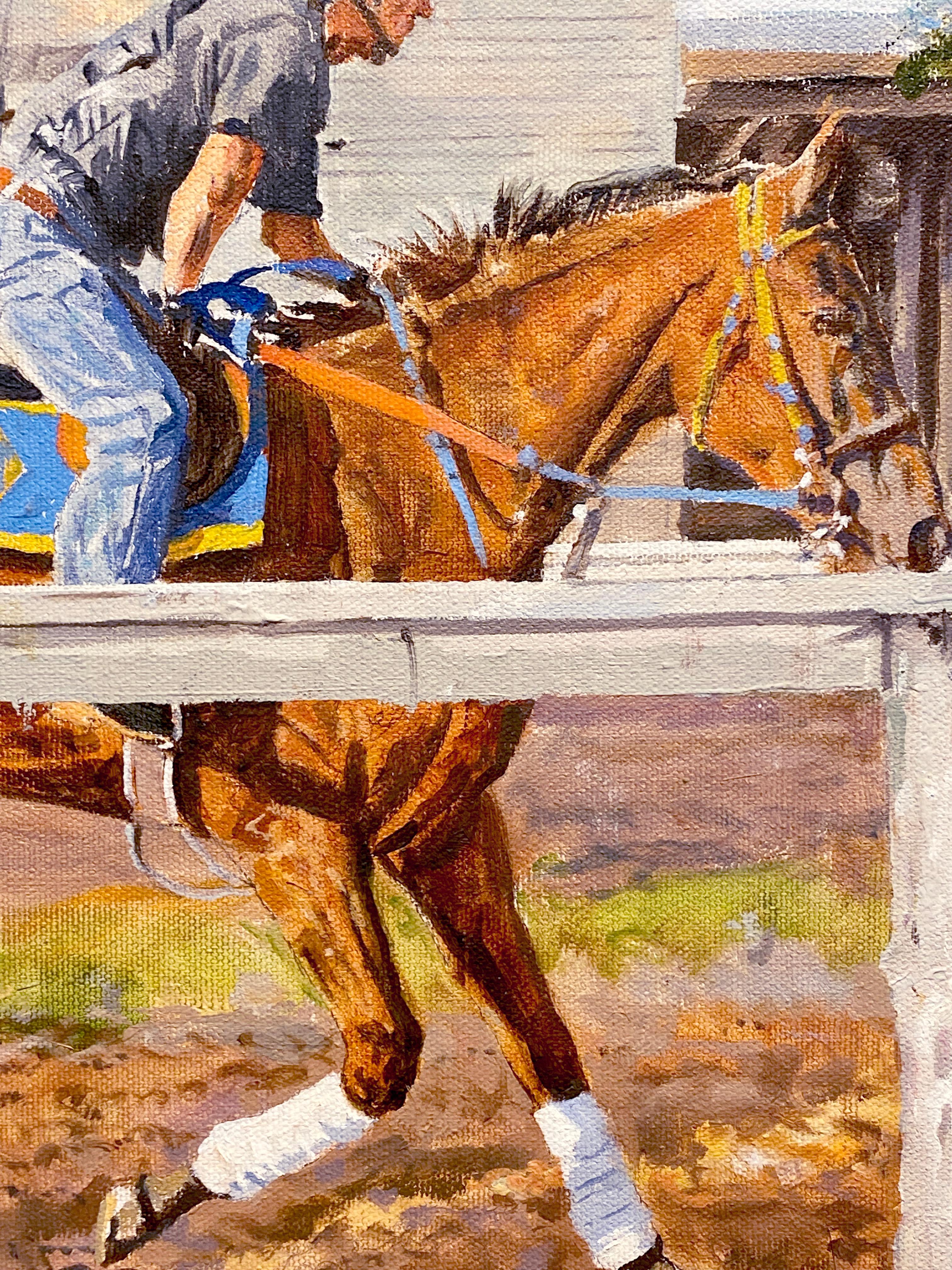 Dahl Taylor, „Morning Workout“, realistisches Ölgemälde in Equine auf Leinwand, 24x30 im Angebot 4