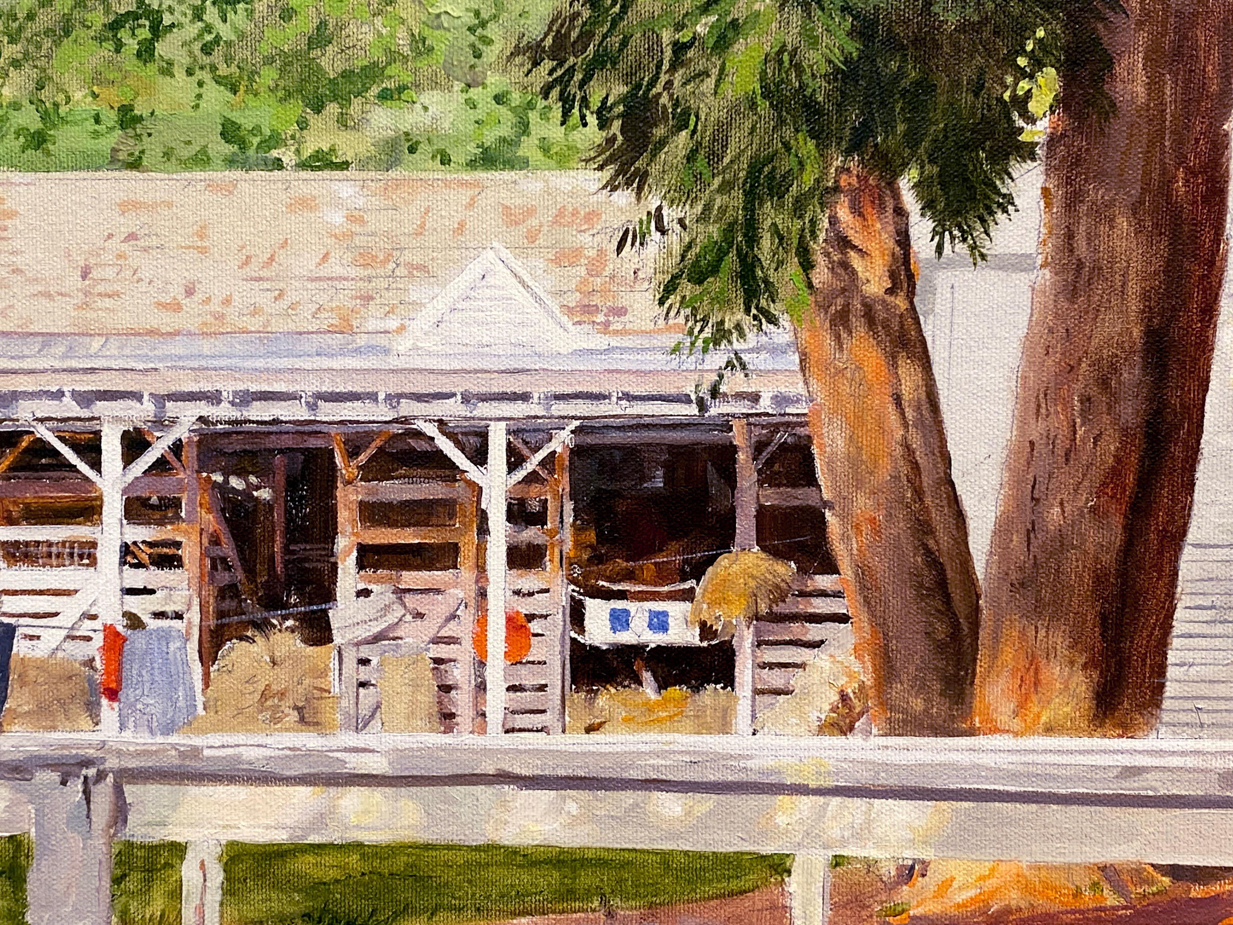 Dahl Taylor, „Morning Workout“, realistisches Ölgemälde in Equine auf Leinwand, 24x30 im Angebot 5