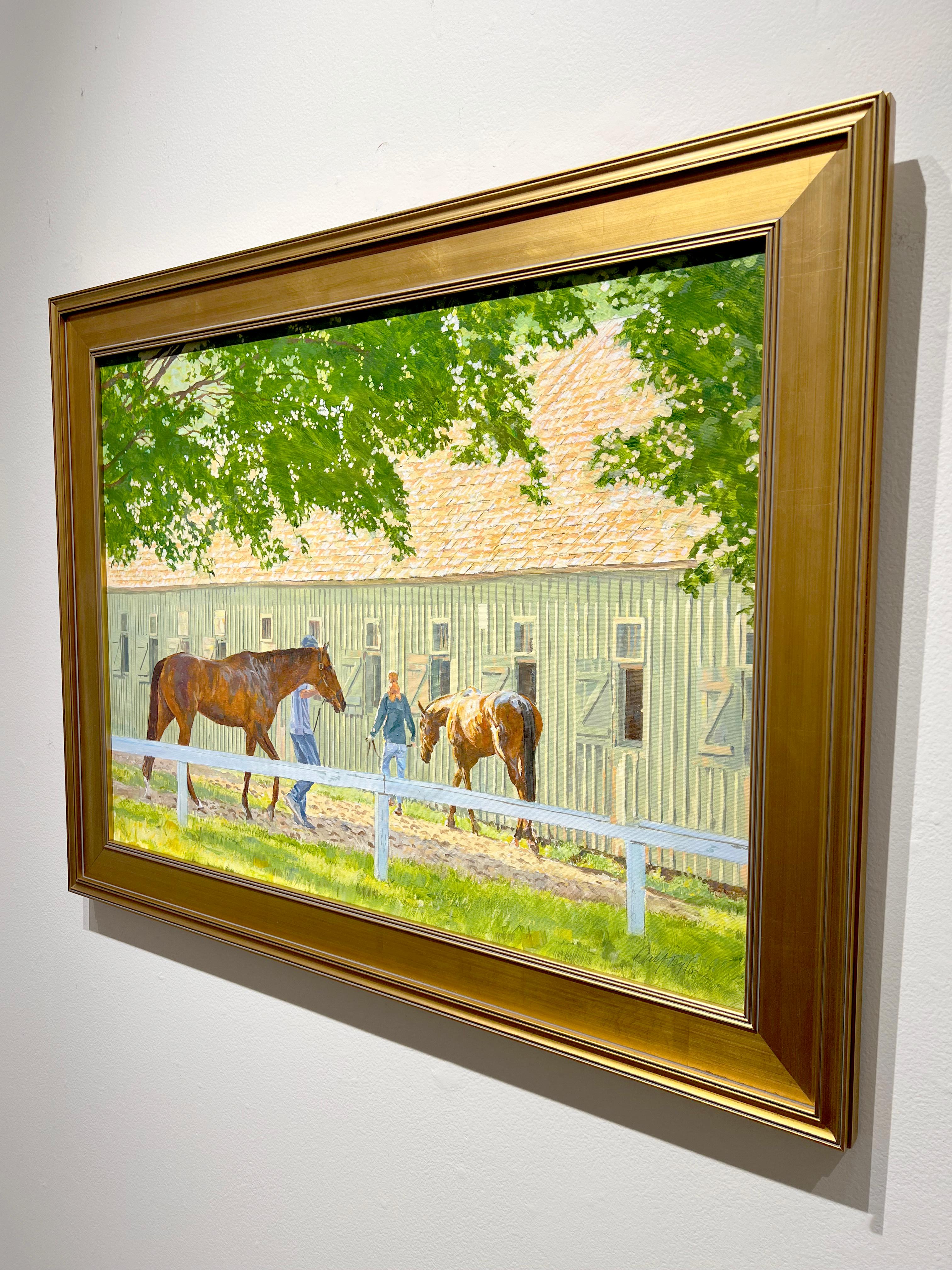 Peinture à l'huile sur toile « Table Walk » de Dahl Taylor, 22 x 30, représentant une course de chevaux d'équitation en vente 3