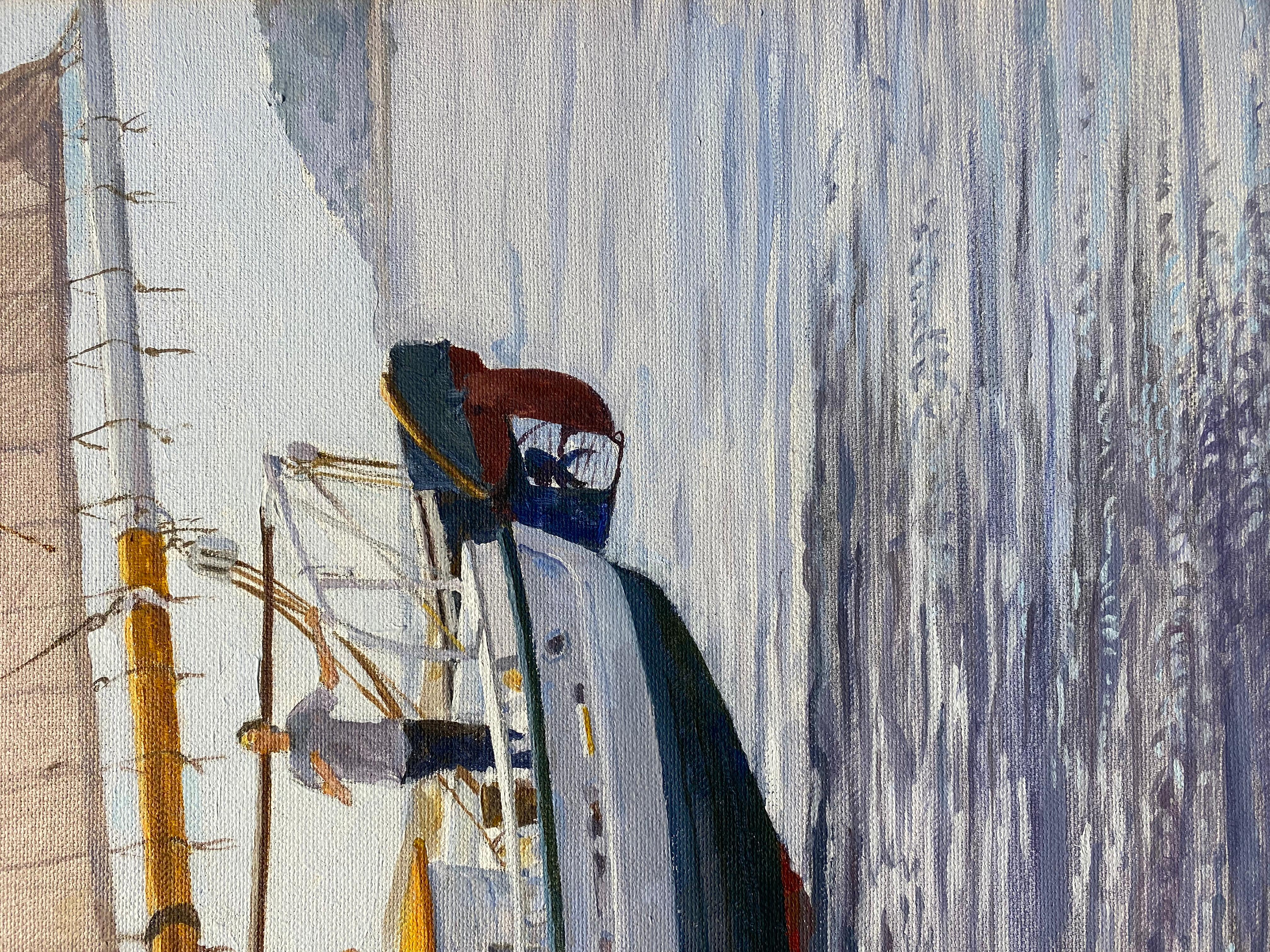 Dahl Taylor, „Waiting for a Chance-a-long“, 24x36 Segel maritimes Ölgemälde  im Angebot 5