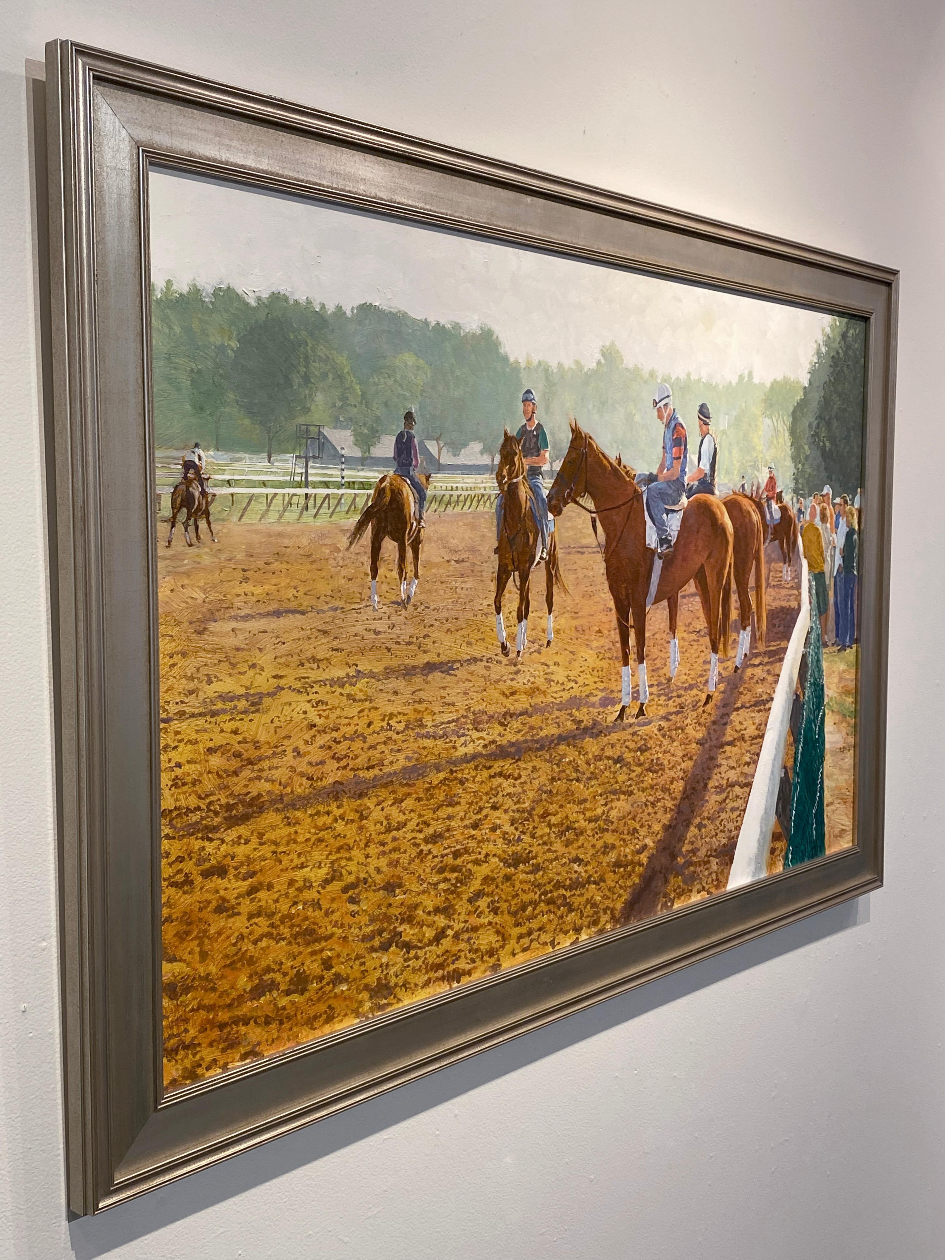 Dahl Taylor, „Waiting on the Track“, 30x48 Equine, Ölgemälde auf Leinwand im Angebot 3