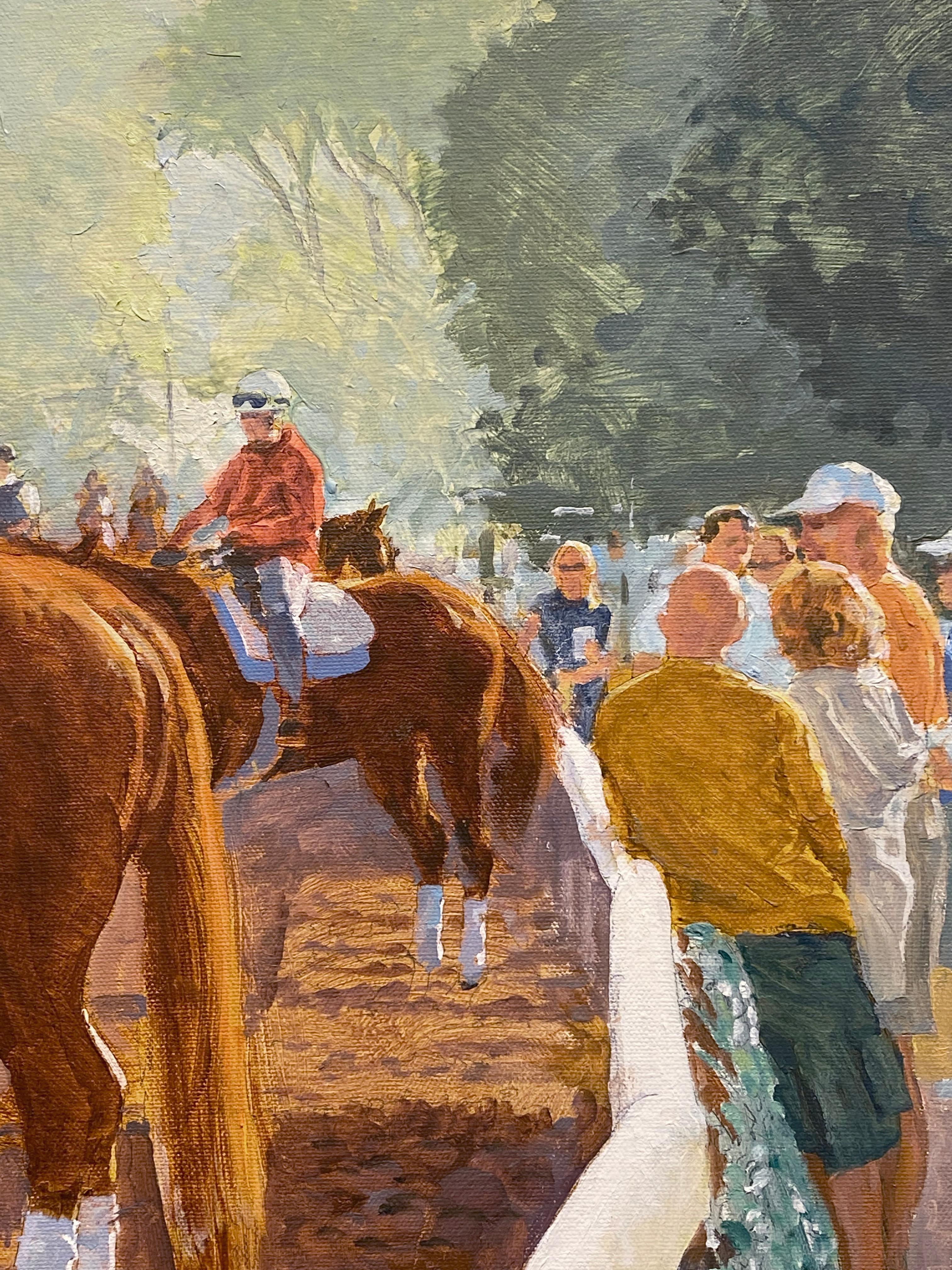 Dahl Taylor, „Waiting on the Track“, 30x48 Equine, Ölgemälde auf Leinwand im Angebot 5