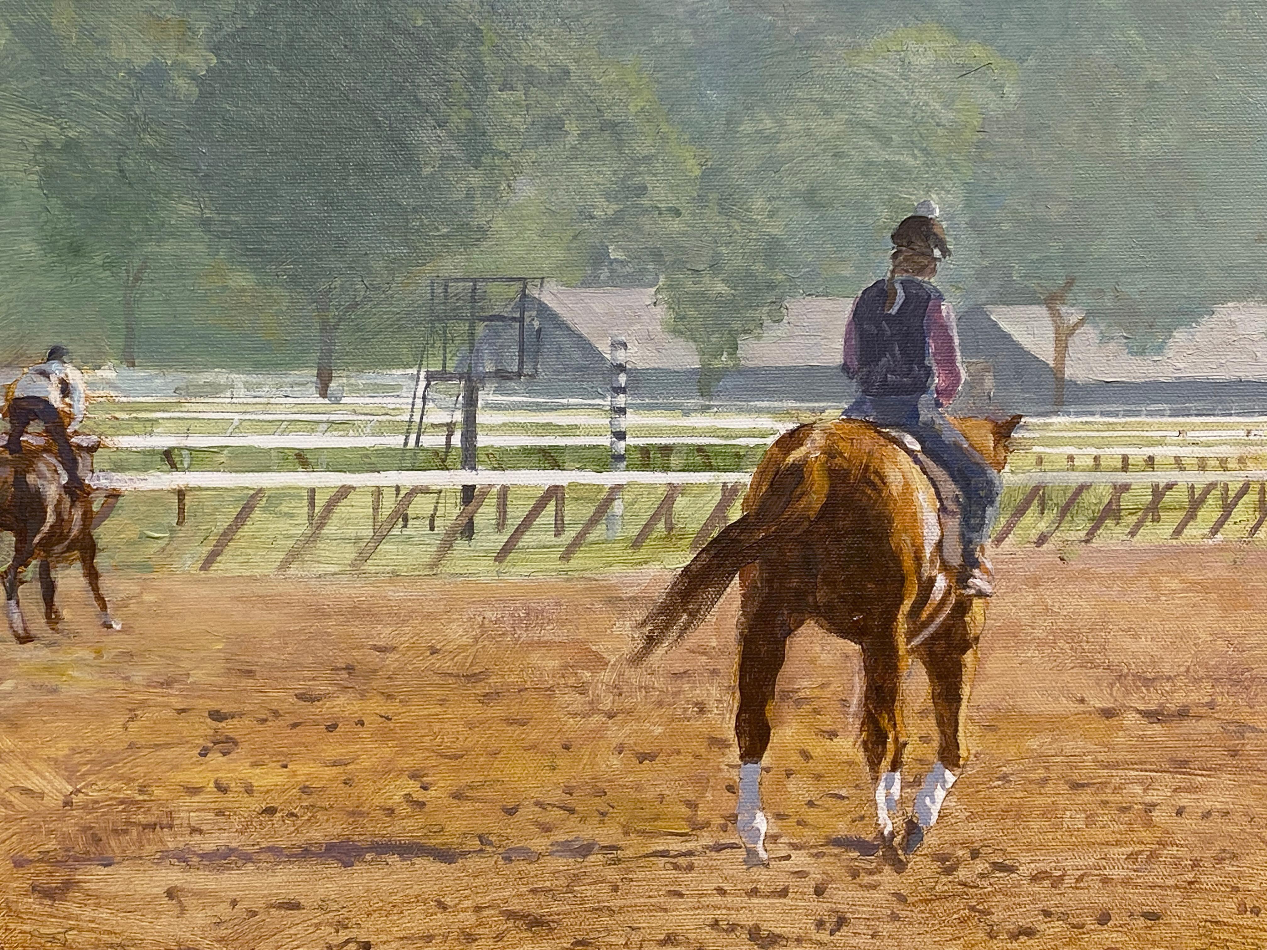 Dahl Taylor, „Waiting on the Track“, 30x48 Equine, Ölgemälde auf Leinwand im Angebot 6