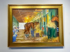 Dahl Taylor, "Walking in the Stable", 22x30 Equine Oil Painting on Canvas
