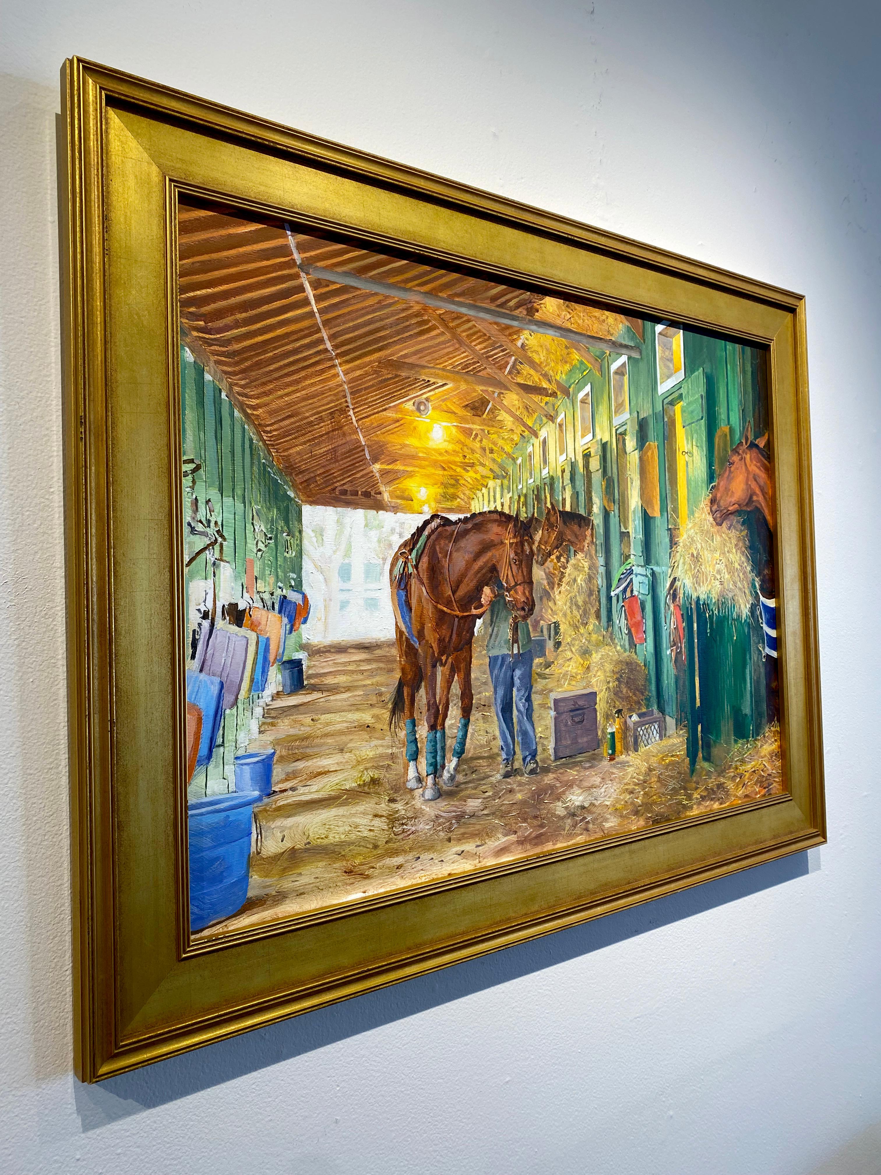 Dahl Taylor, „Walking in the Stable“, 22x30 Equine Ölgemälde auf Leinwand  im Angebot 2