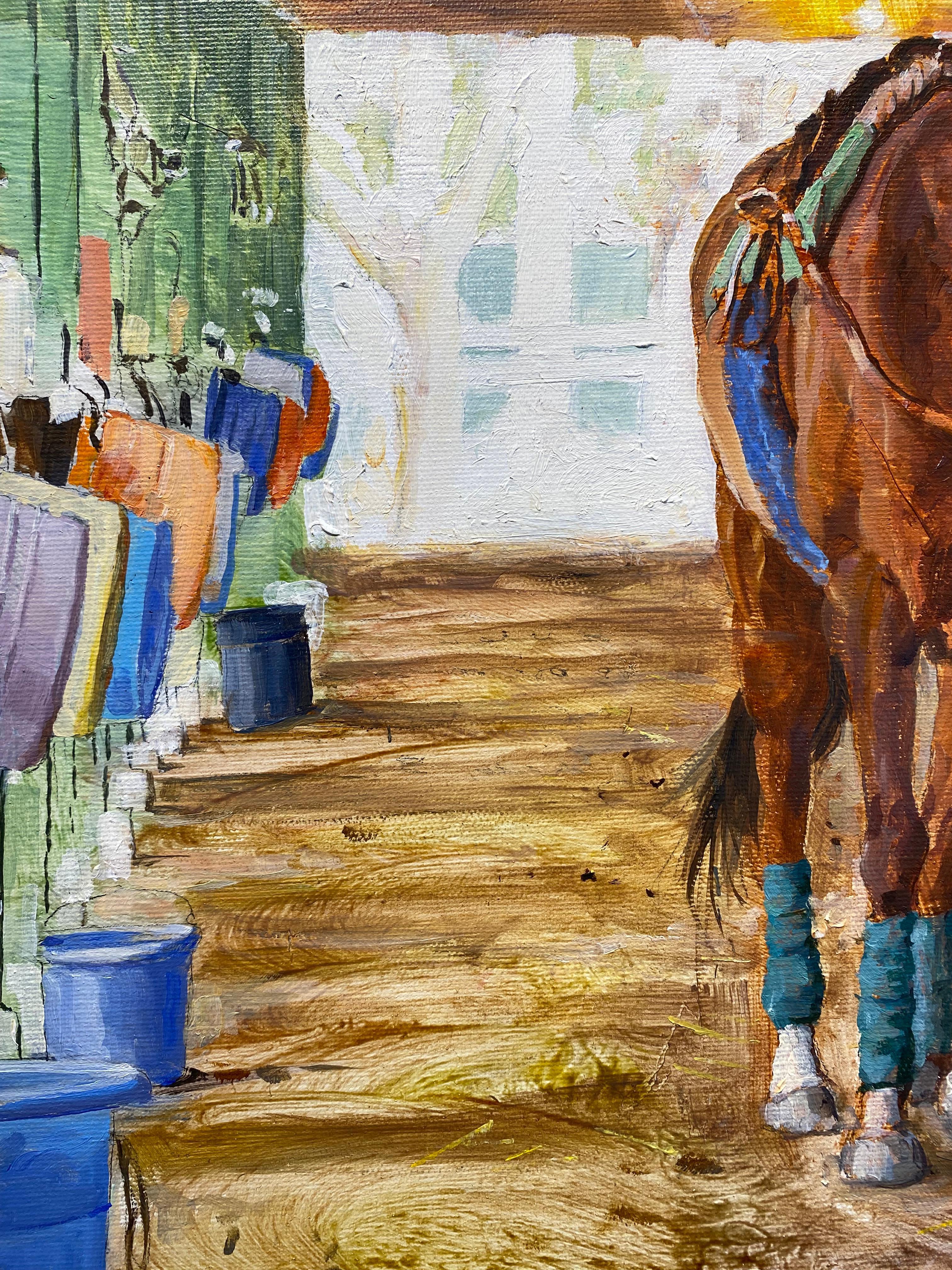 Dahl Taylor, „Walking in the Stable“, 22x30 Equine Ölgemälde auf Leinwand  im Angebot 4