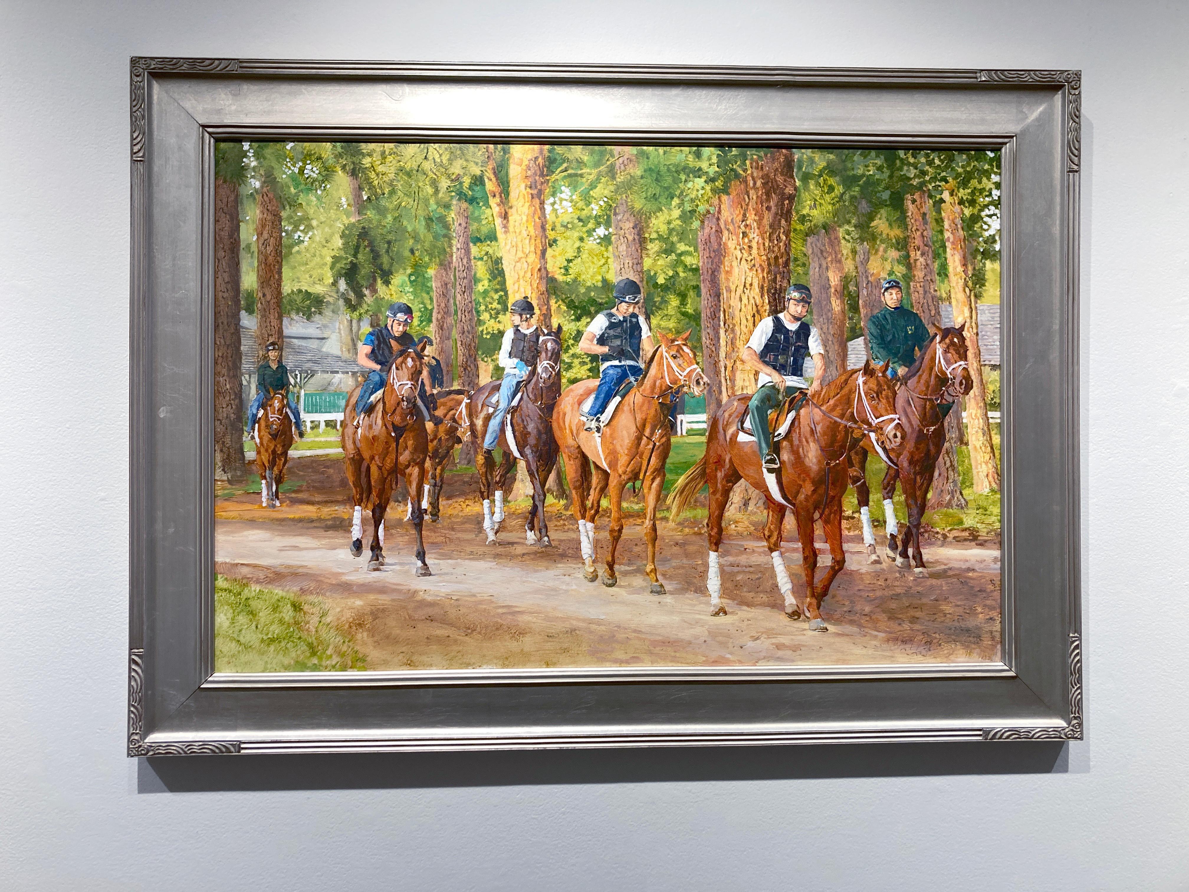 Dahl Taylor, „ „Walking to the Track“, Ölgemälde, 24x36, Equine-Pferdrennen im Angebot 1