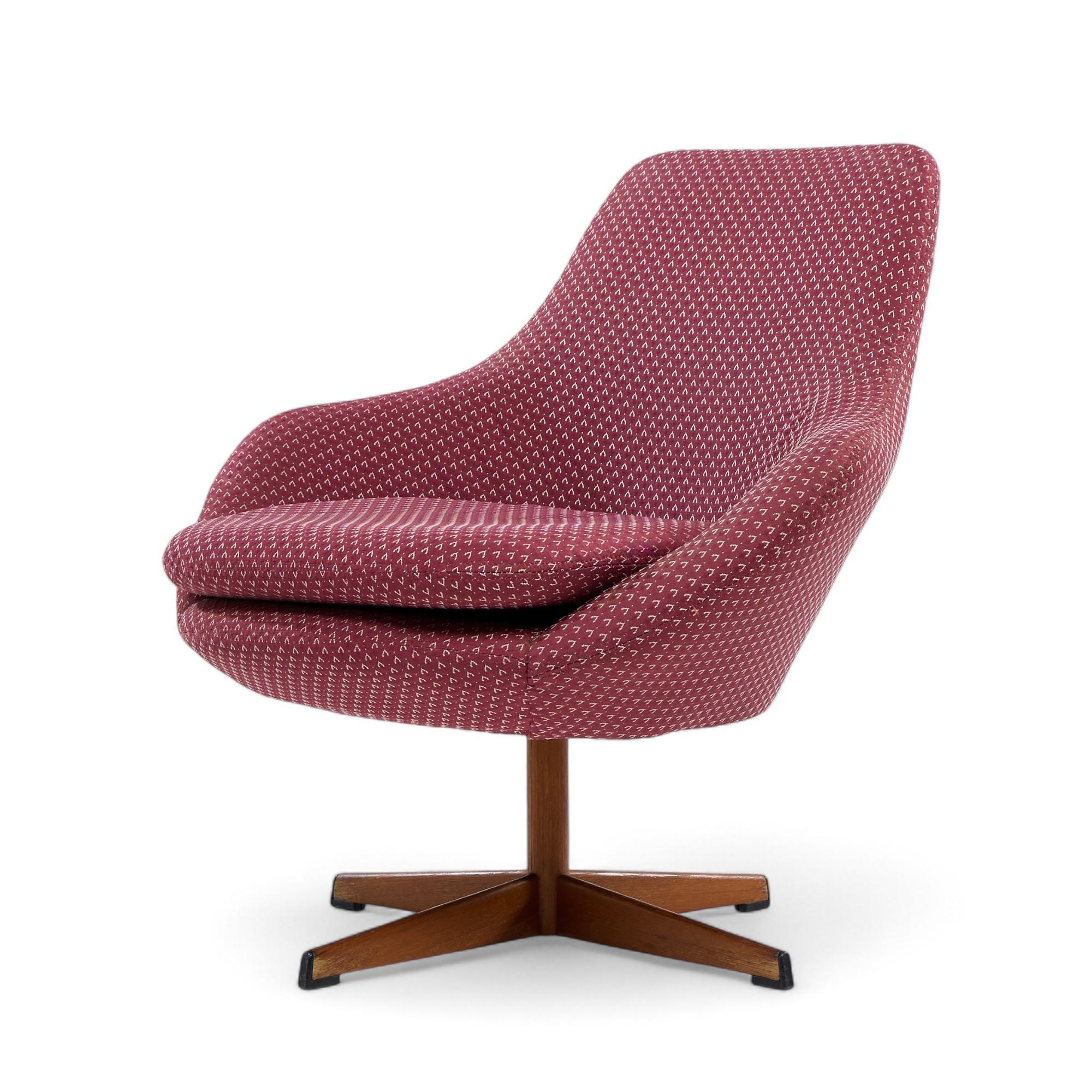 Upholstery Dahléns Dalum Mid Century Swedish Teak Swivel Chairs - Pair For Sale