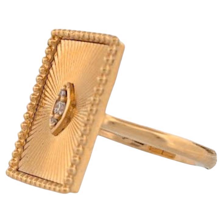 Dahlia  18k Yellow Gold Helios Ring – Natural Diamond Sunburst Band For Sale