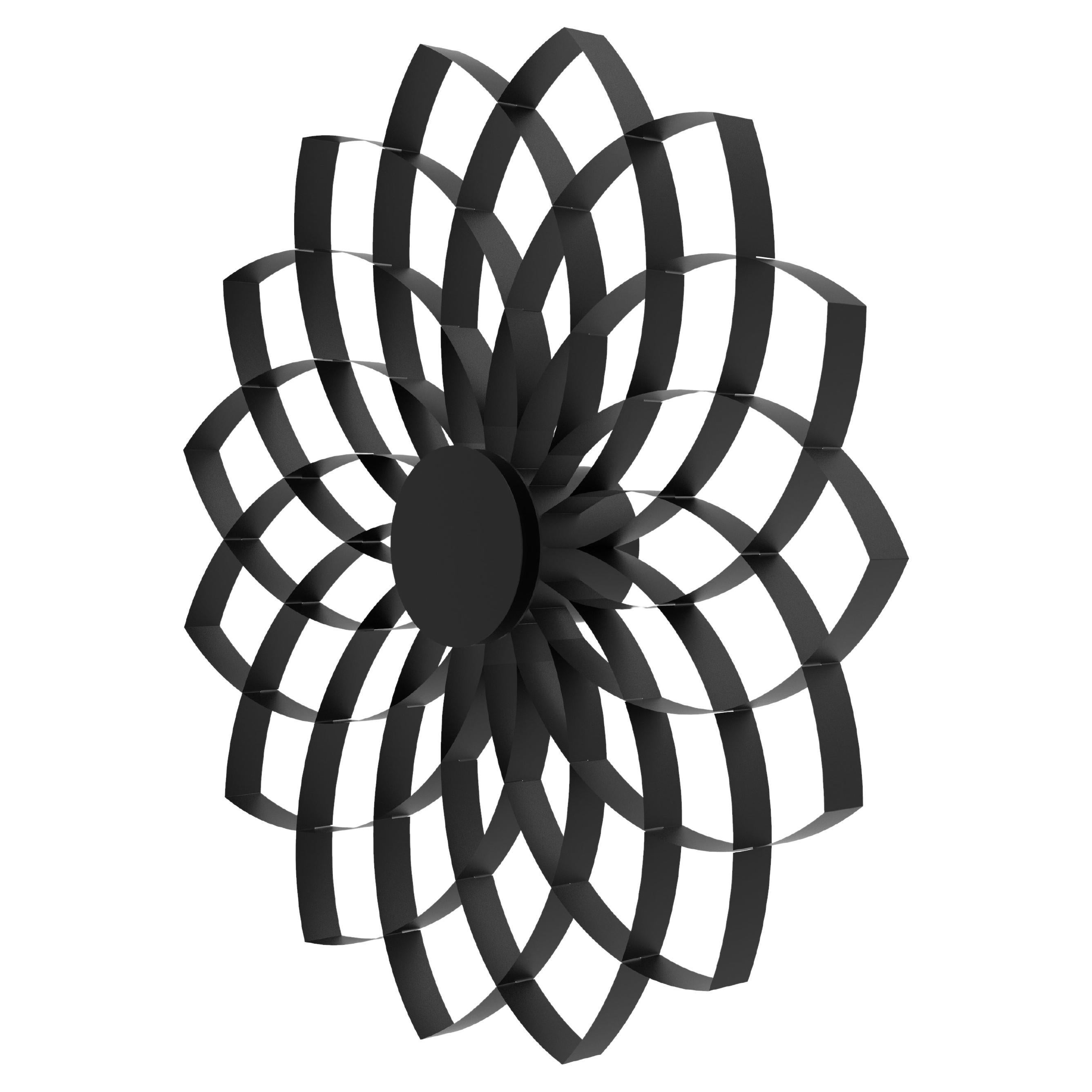 Lampada da parete in alluminio nero anodizzato Dahlia di JSPR in vendita